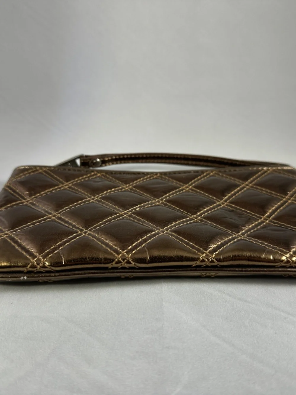 Marc by Marc Jacobs Metallic Bronze Quilted Wristlet Clutch